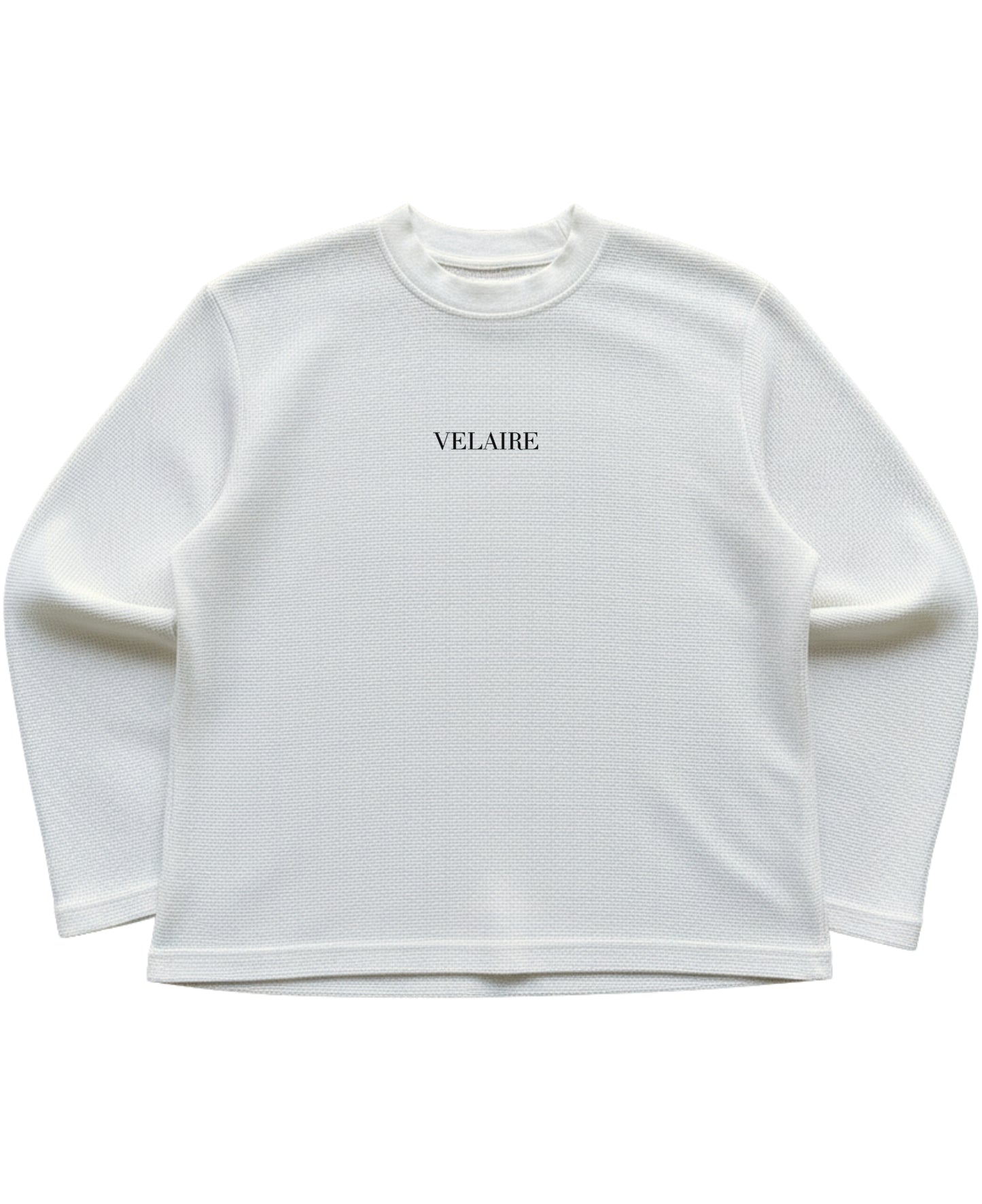Off-white waffle knit oversized full-sleeve Front Design