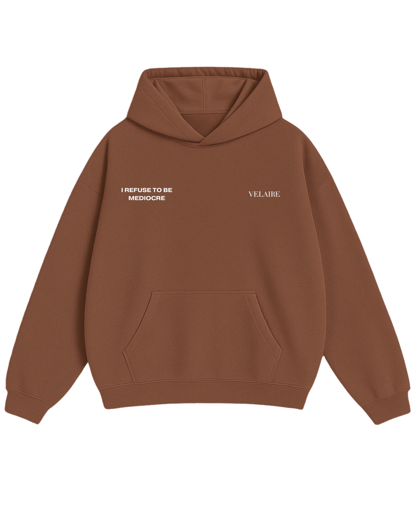 Mocha Brown Oversized Hoodie Front Design
