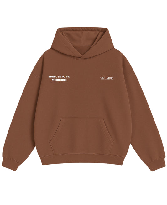 Mocha Brown Oversized Hoodie Front Design