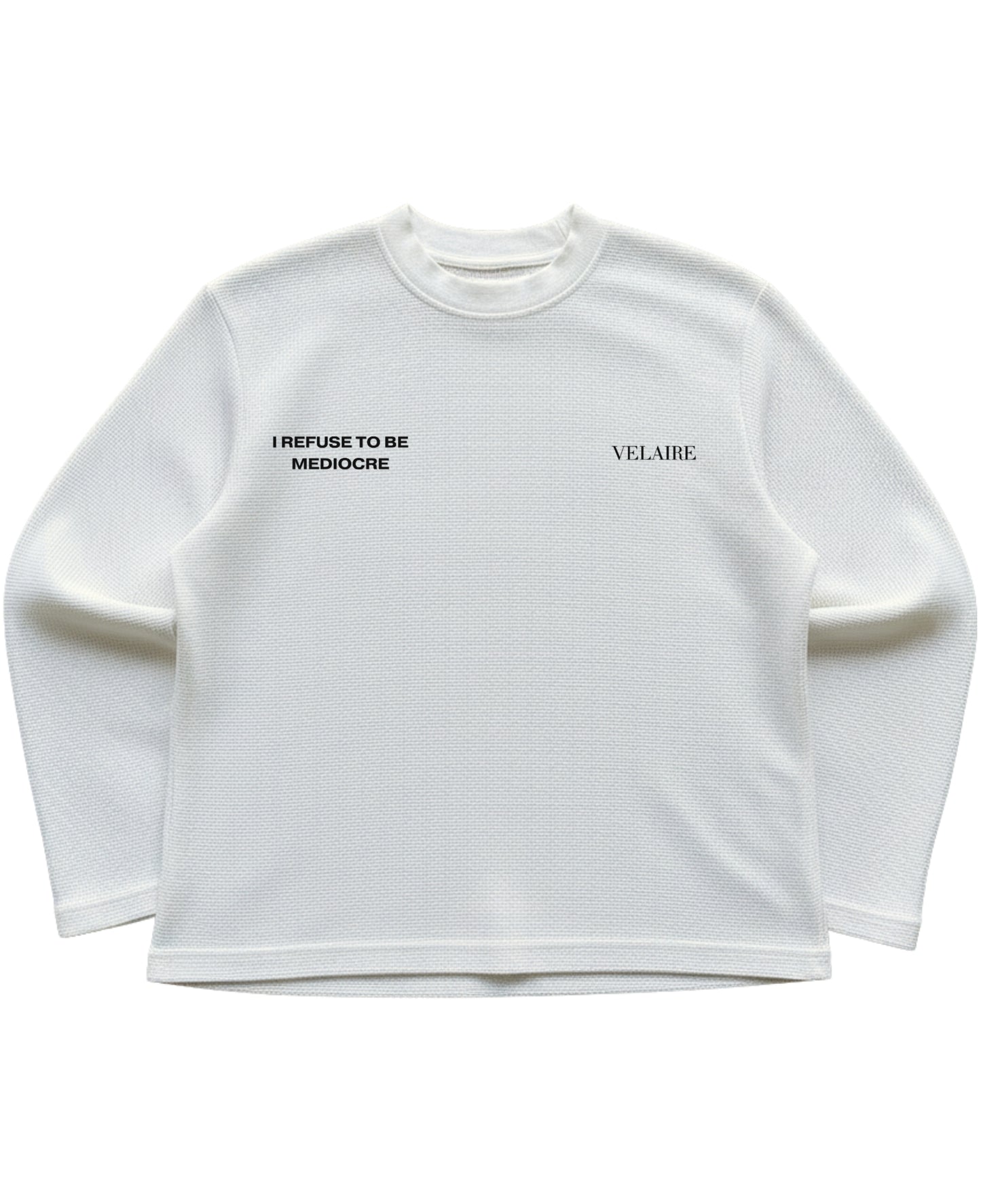 Off-white waffle knit oversized full-sleeve Front Design